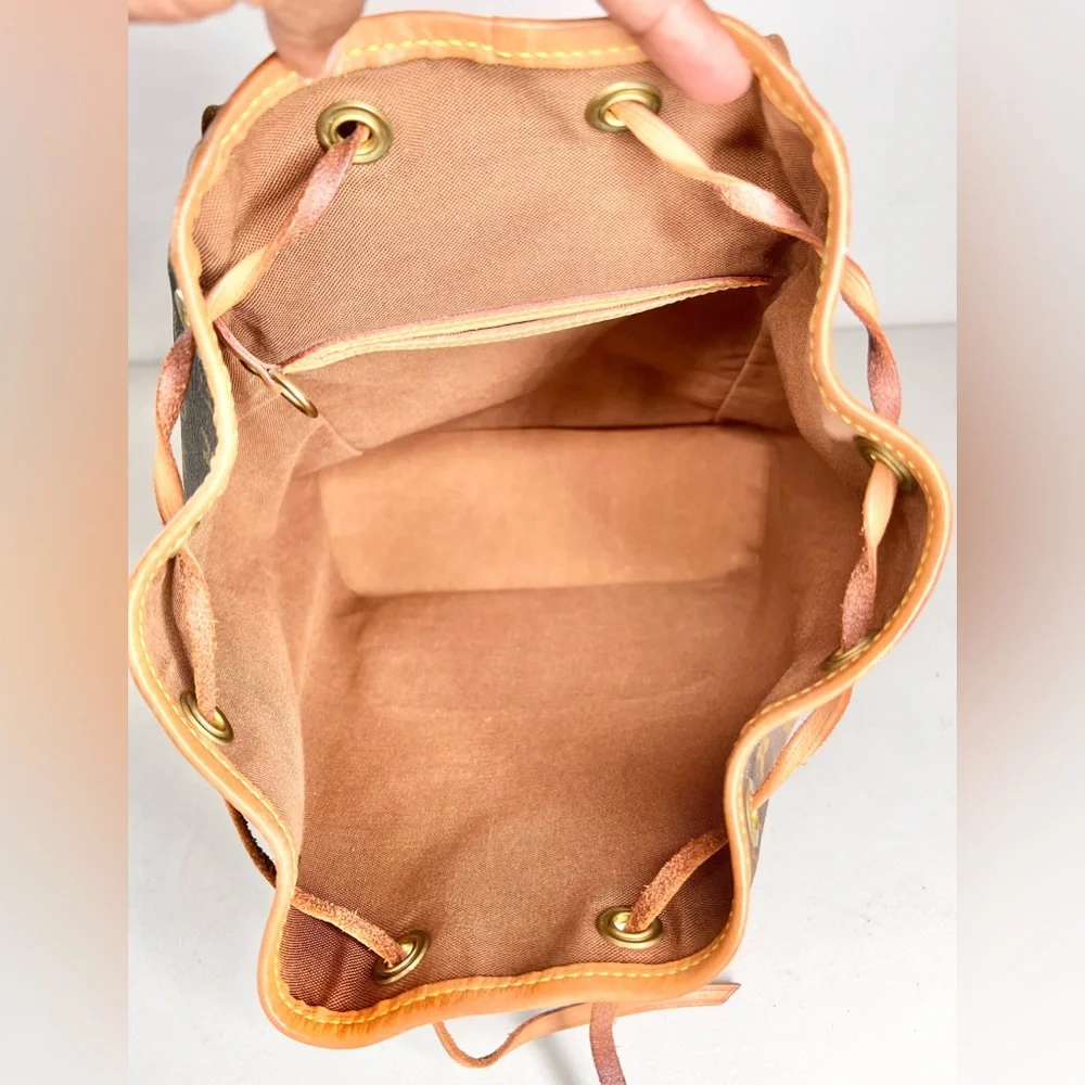Louis Vuitton Monogram Canvas Brown Backpack with Tan Trim